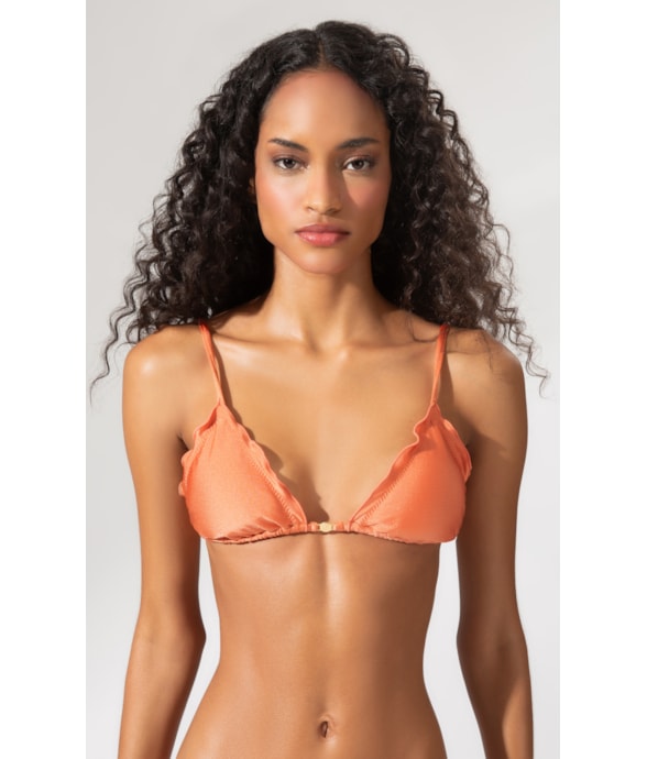 Top Cortininha Frufru Le Soleil Salmao