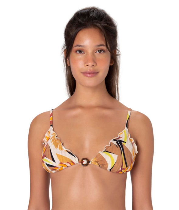 Top Cortininha Frufru Sofia Amarelo Limao