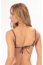 Top Cortininha Jacquard Foliage Cafe