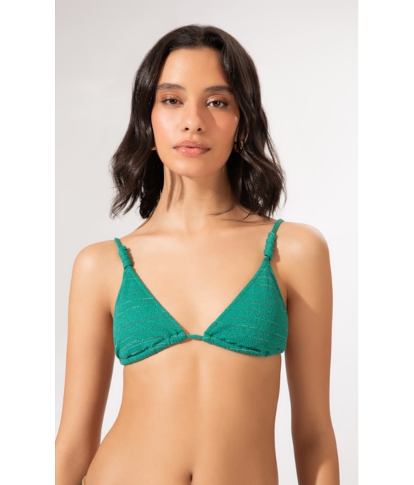 Top Cortininha Listrado Oásis Verde Escuro