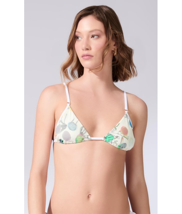 Top Cortininha New Viés Bouquet Off White