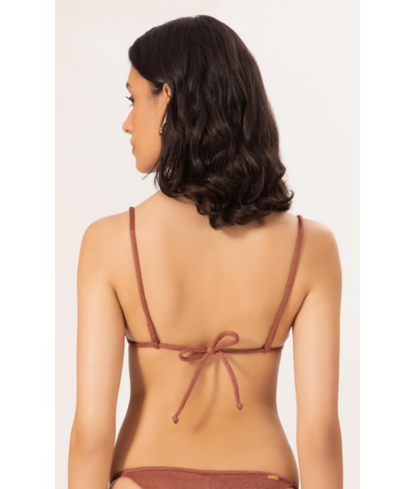 Top Cortininha Nuage Marrom
