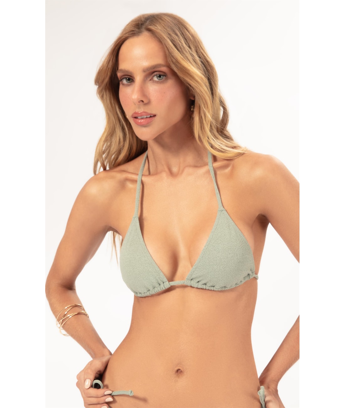 Top Cortininha Rolote Bobby Verde Oliva
