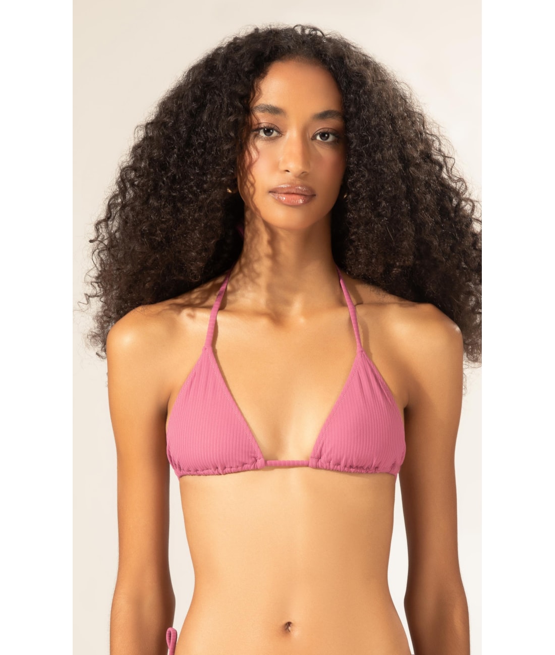 Top Cortininha Rolotê Canelado Geo Rosa Velho