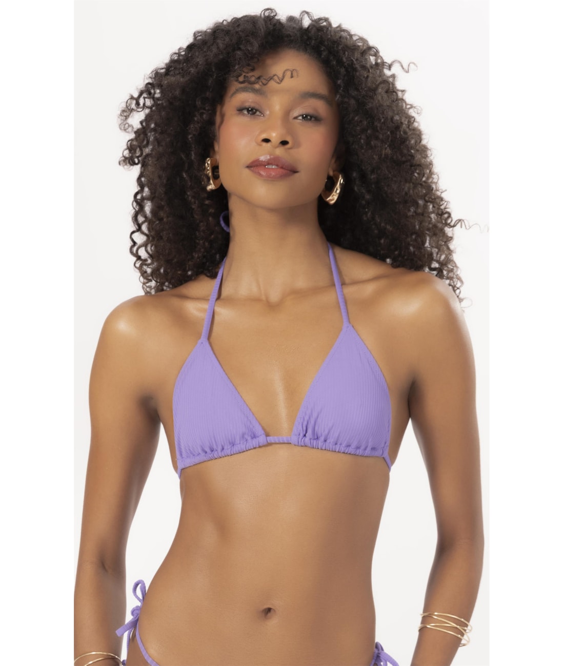 Top Cortininha Rolotê Canelado Geo Violeta