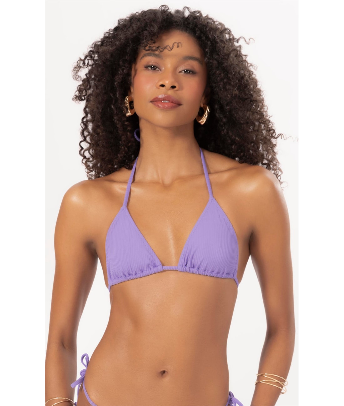 Top Cortininha Rolotê Canelado Geo Violeta