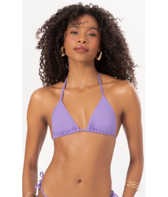 Top Cortininha Rolotê Canelado Geo Violeta