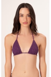 Top Cortininha Rolotê Crepe Shine Roxo