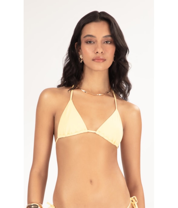 Top Cortininha Rolotê Fluid Amarelo Manteiga