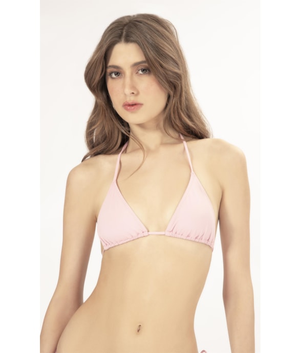 Top Cortininha Rolotê Fluid Rosa