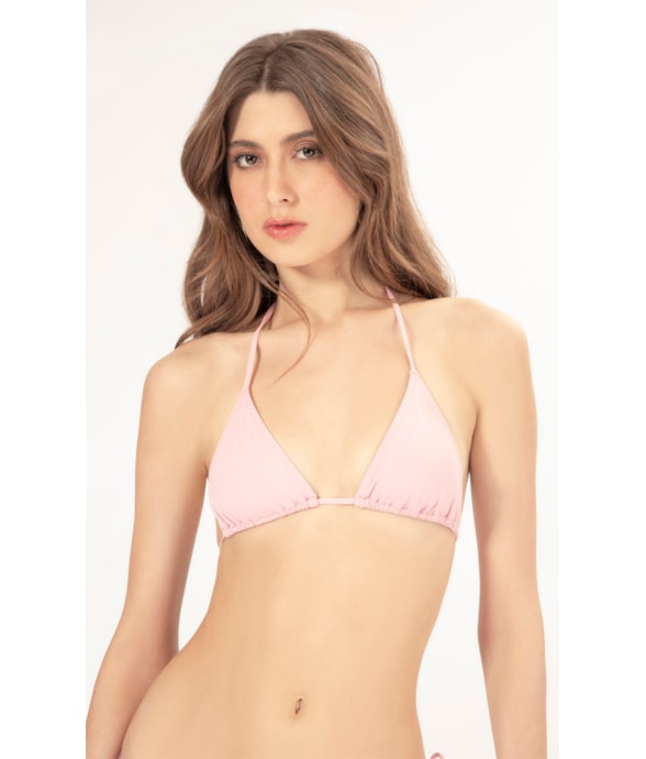 Top Cortininha Rolotê Fluid Rosa