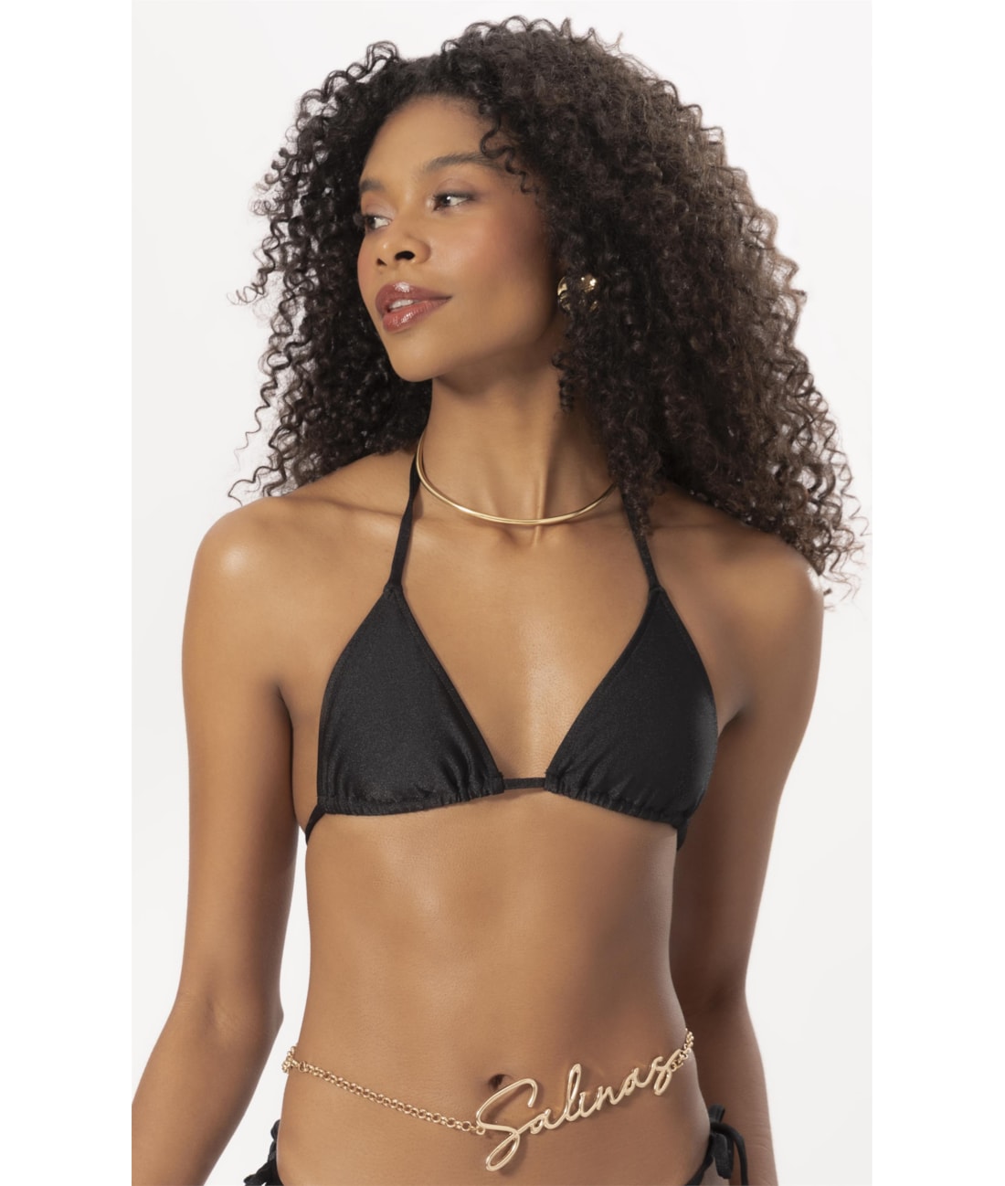 Top Cortininha Rolotê Le Soleil Preto