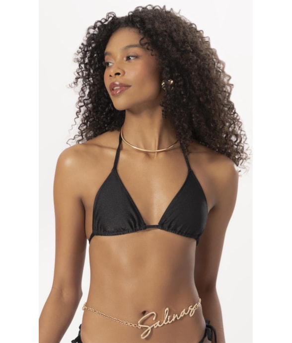 Top Cortininha Rolotê Le Soleil Preto