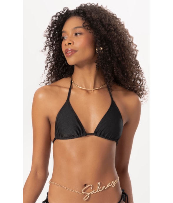Top Cortininha Rolotê Le Soleil Preto