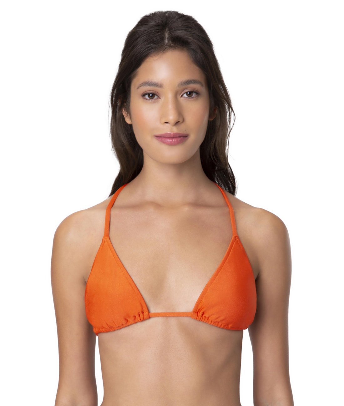 Top Cortininha Rolotê Liso Laranja