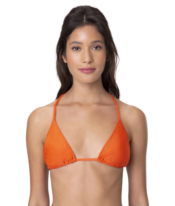 Top Cortininha Rolotê Liso Laranja