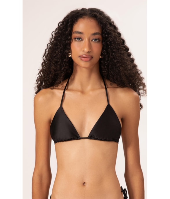 Top Cortininha Rolotê Satin Skin Preto