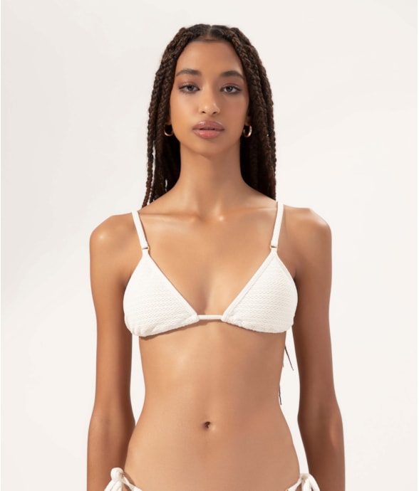 Top Cortininha Viés Jacquard Ibiza Off White