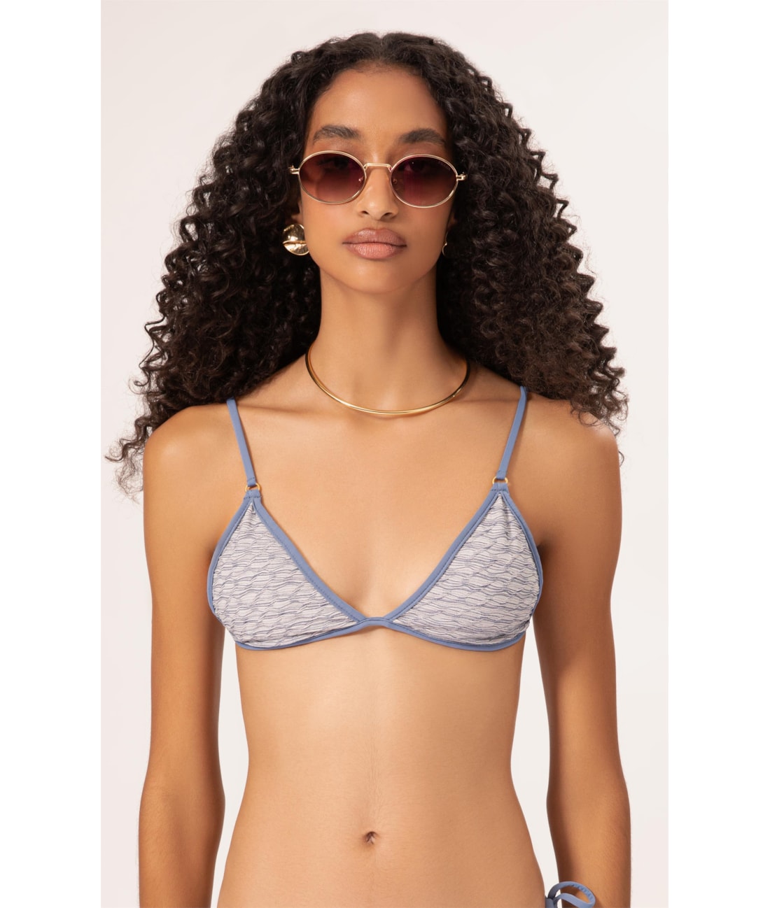 Top Cortininha Vies Versi Azul Jeans Mescla