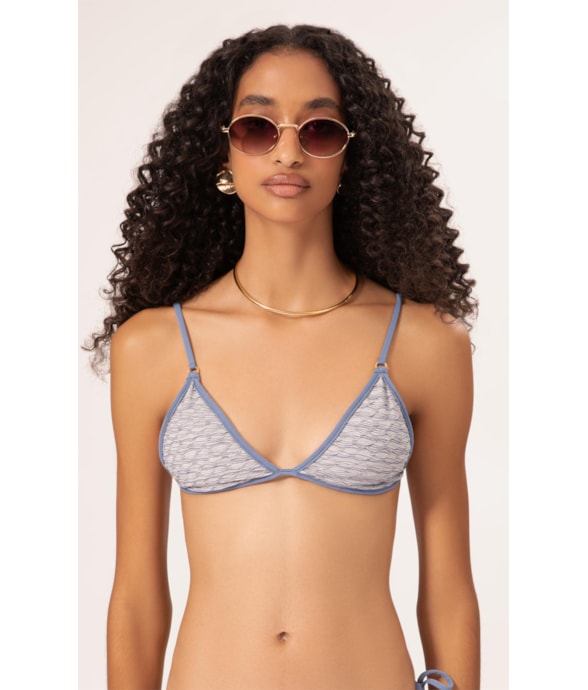 Top Cortininha Vies Versi Azul Jeans Mescla