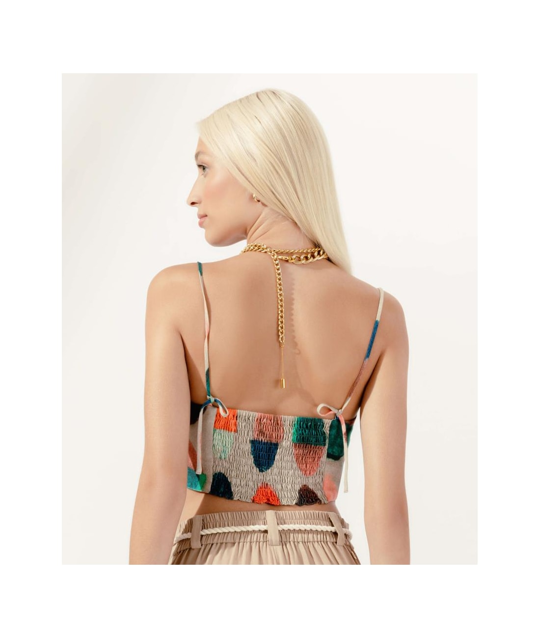 Top Cropped Lastex Atol Natural