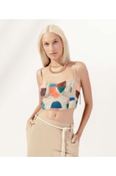 Top Cropped Lastex Atol Natural