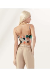 Top Cropped Lastex Atol Natural