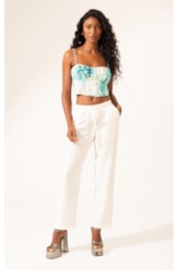 Top Cropped Lastex Sirena Off White