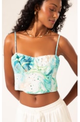 Top Cropped Lastex Sirena Off White