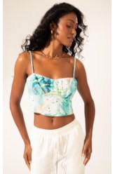 Top Cropped Lastex Sirena Off White
