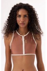 Top Cropped Nadador Apres Marrom