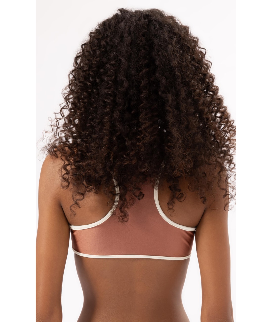 Top Cropped Nadador Apres Marrom