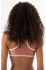 Top Cropped Nadador Apres Marrom