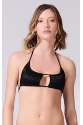 Top Faixa Canal Jacquard Laguna Preto