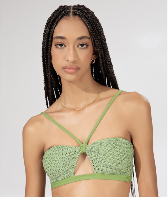 Top Faixa Canal Mesh Malibu Verde Maçã
