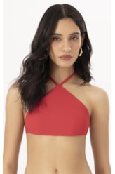 Top Frente Única Canelado Geo Vermelho
