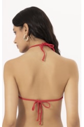 Top Frente Única Canelado Geo Vermelho