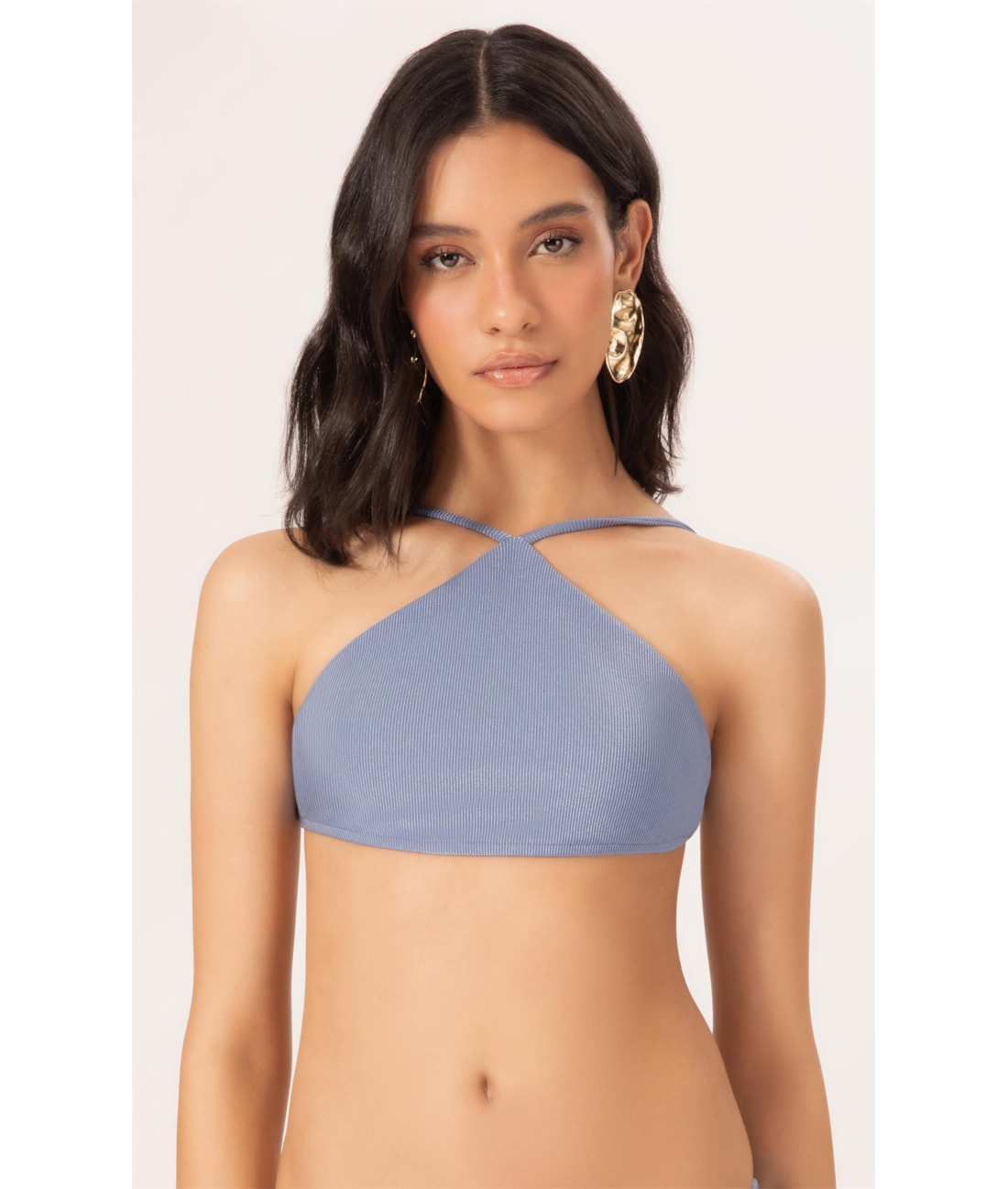Top Frente Única Magic Azul Seco
