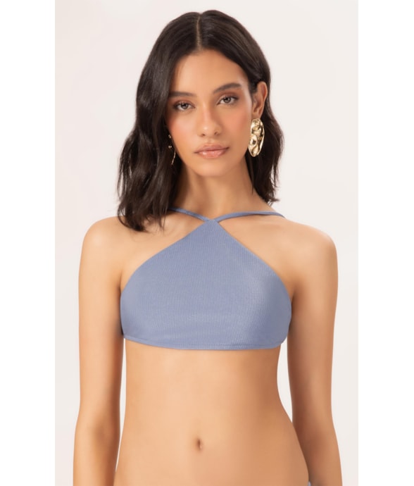 Top Frente Única Magic Azul Seco