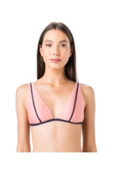 Top Frente Unica Vies Liso Bicolor Salmao