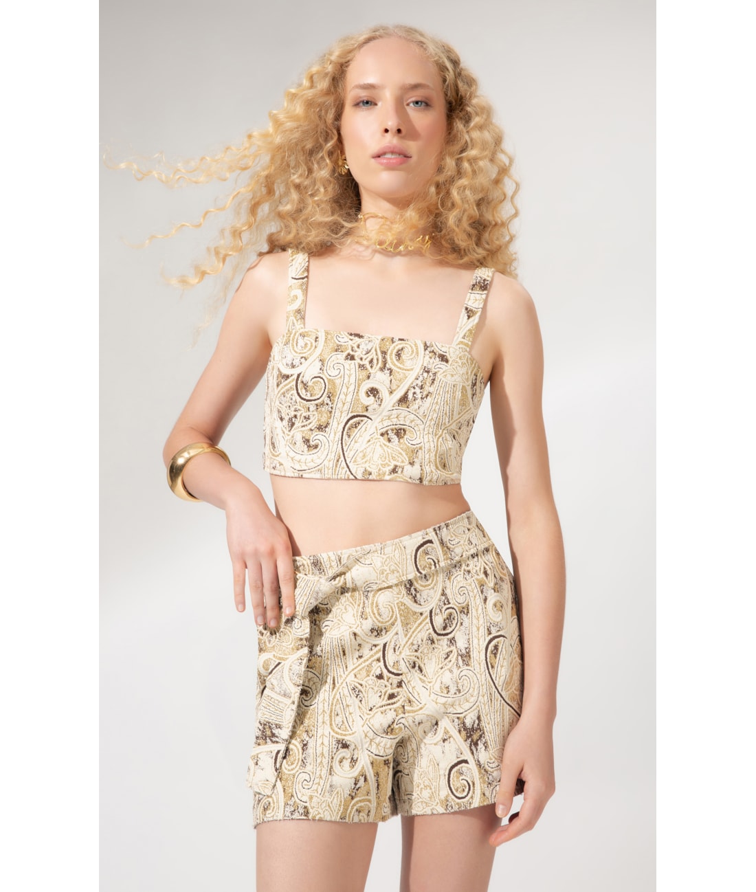 Top Jacquard Brocado Natural