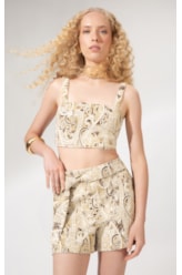 Top Jacquard Brocado Natural