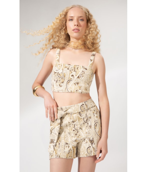 Top Jacquard Brocado Natural