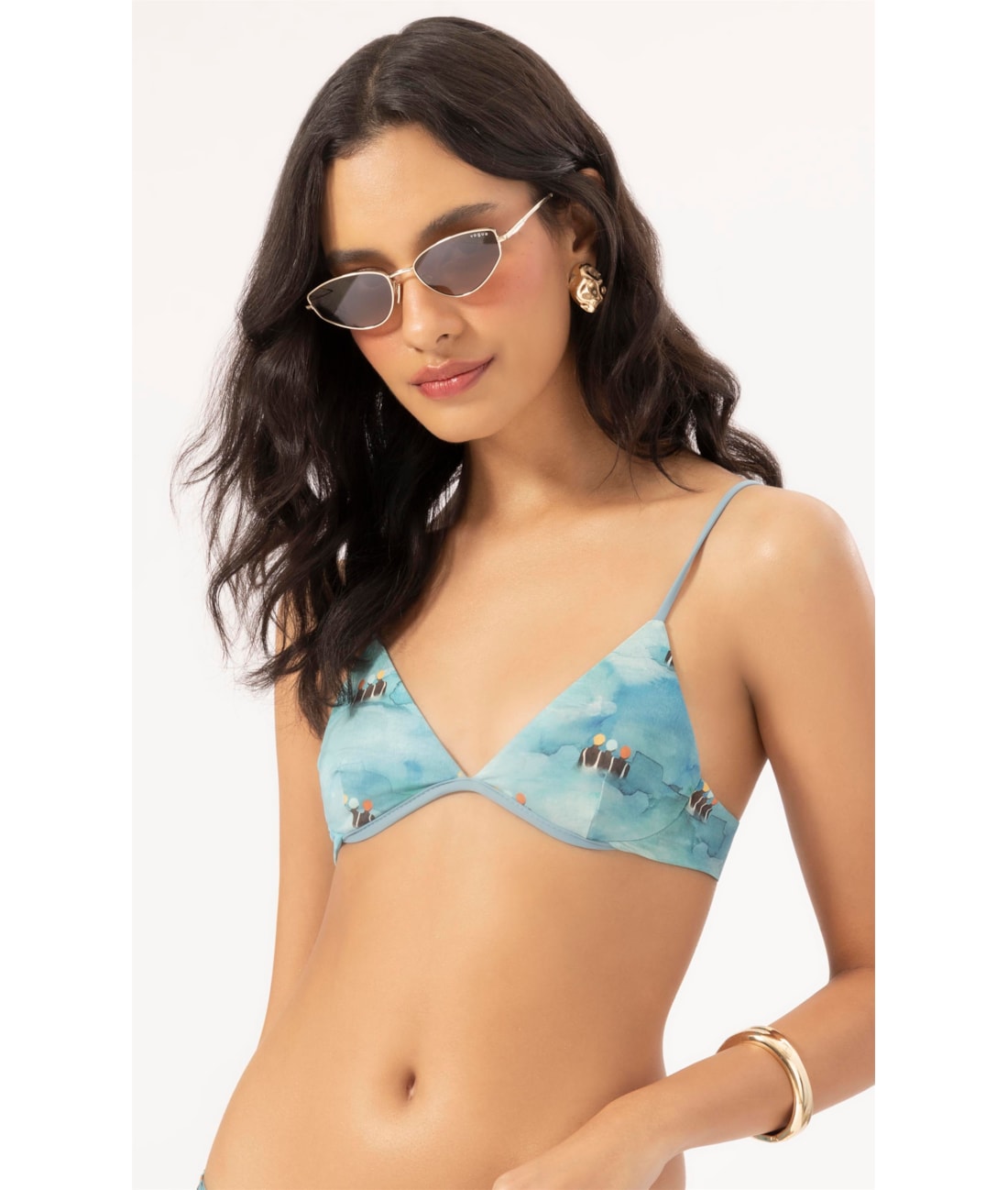 Top Meia Taça Acqua Azul Claro