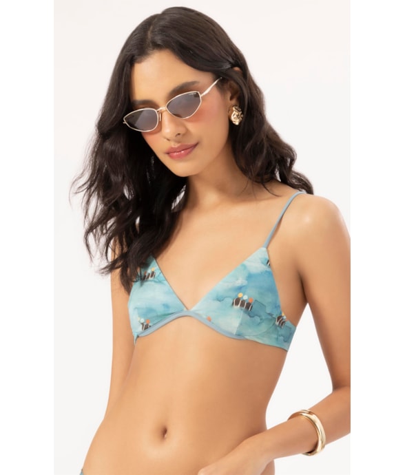 Top Meia Taça Acqua Azul Claro