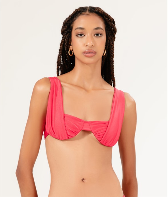 Top Meia Taça Alça Lenço Comfort Le Soleil Magenta