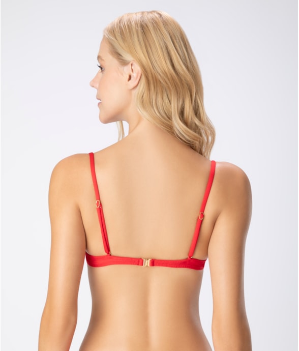 Top Meia Taça Arco Pespontos Ártico Vermelho