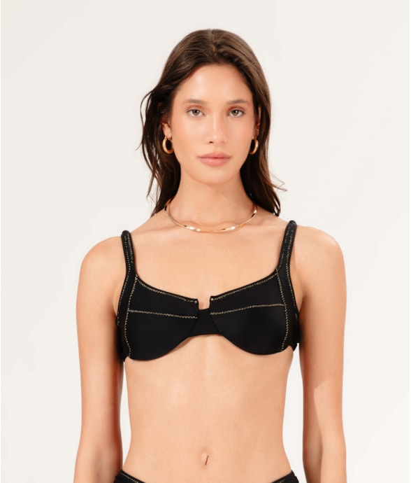 Top Meia Taça Arco Pop Preto