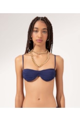 Top Meia Taça Atena Draping Marinho