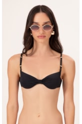 Top Meia Taça Clean Draping Preto